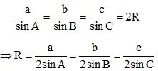 Công thức bán kính đường tròn ngoại tiếp tam giác sử dụng định lý sin