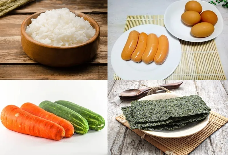 Nguyên liệu làm cơm cuộn