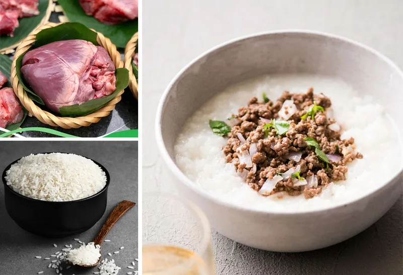 Cháo tim heo đậu xanh bổ dưỡng cho bé