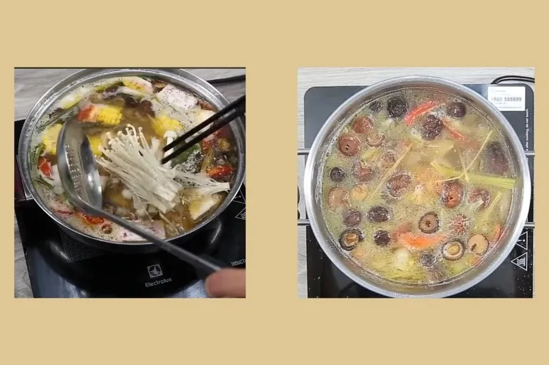 Cuối cùng cho các loại nấm vào