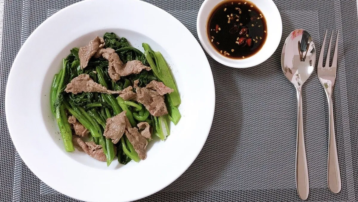 Cải ngồng xào thịt bò