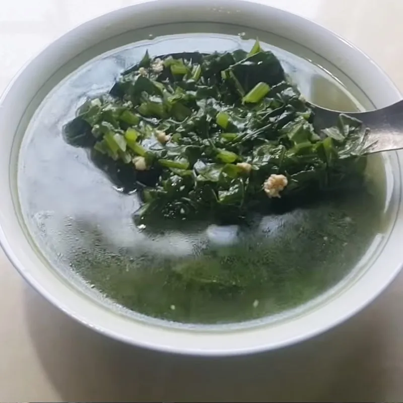 Thành phẩm Canh cải bó xôi thịt băm