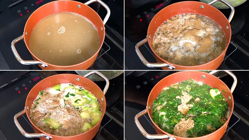 Quy trình nấu canh cua trên bếp lửa