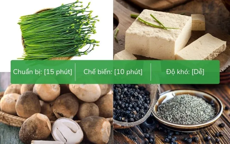 Nấm rơm và cà rốt cho phiên bản canh hẹ chay