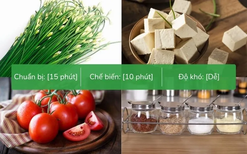 Cà chua và đậu hũ non tạo màu sắc cho món canh