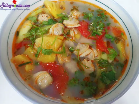 Cách làm canh ngao nấu dứa giá đỗ sả chua ngọt siêu ngon