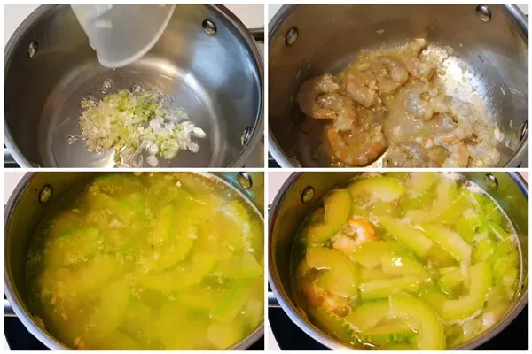 Canh tôm nấu bí xanh ngọt thanh