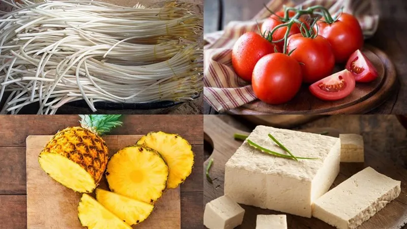 Nguyên liệu tươi ngon cho món canh chua ngó sen chay