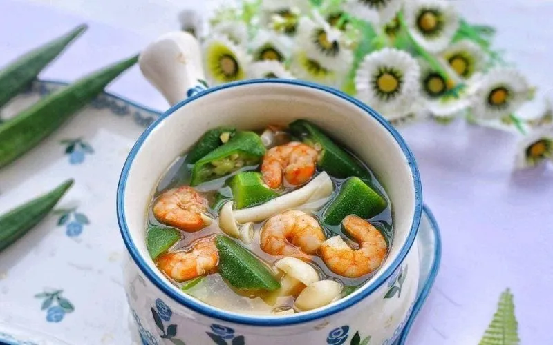 Canh đậu bắp nấu tôm