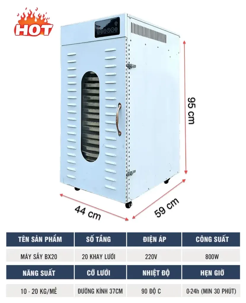 Cấu tạo máy sấy thịt BX20