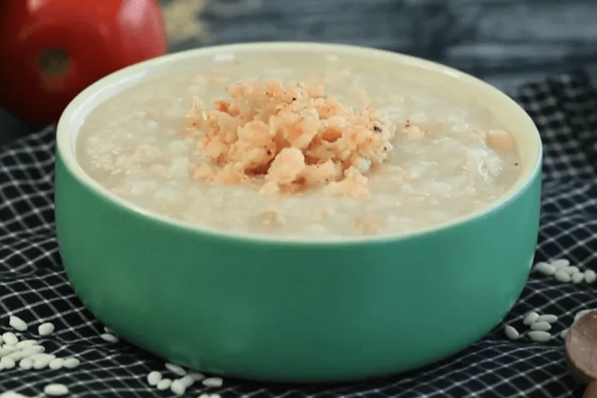 Cháo tôm bí ngòi nấm đùi gà tăng cường miễn dịch