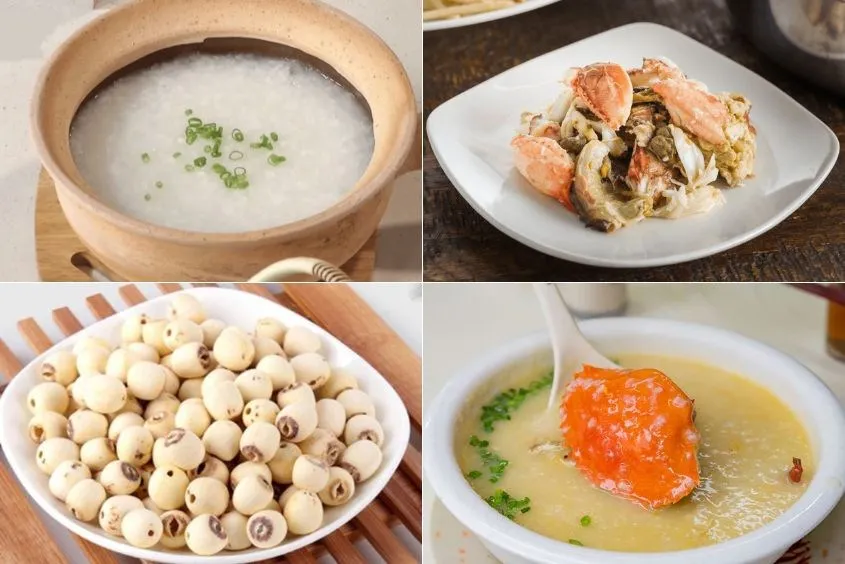 Cháo cua cho bé với hạt sen giàu dinh dưỡng