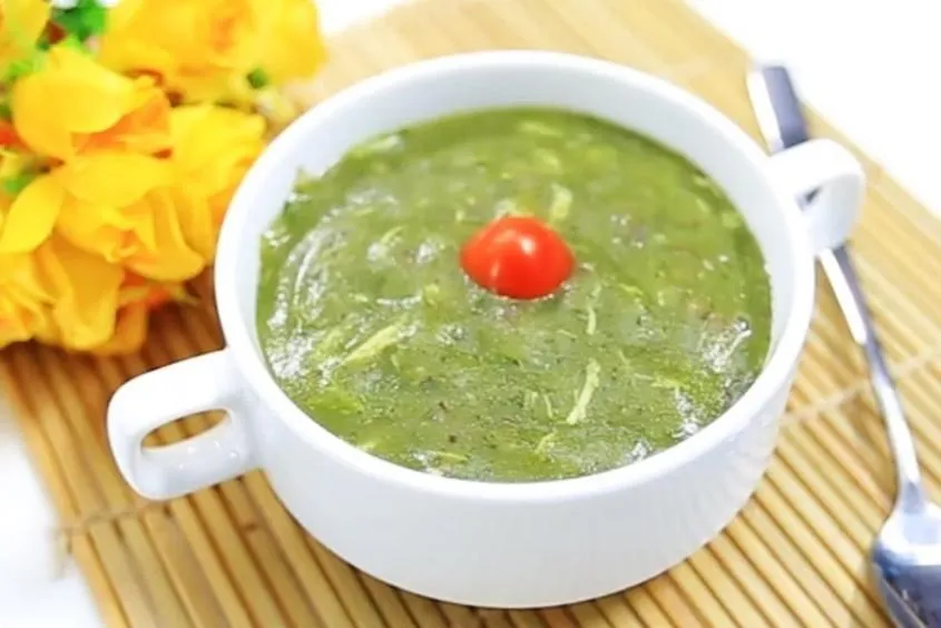 Cháo cua đồng mồng tơi mướp bổ dưỡng cho đường ruột