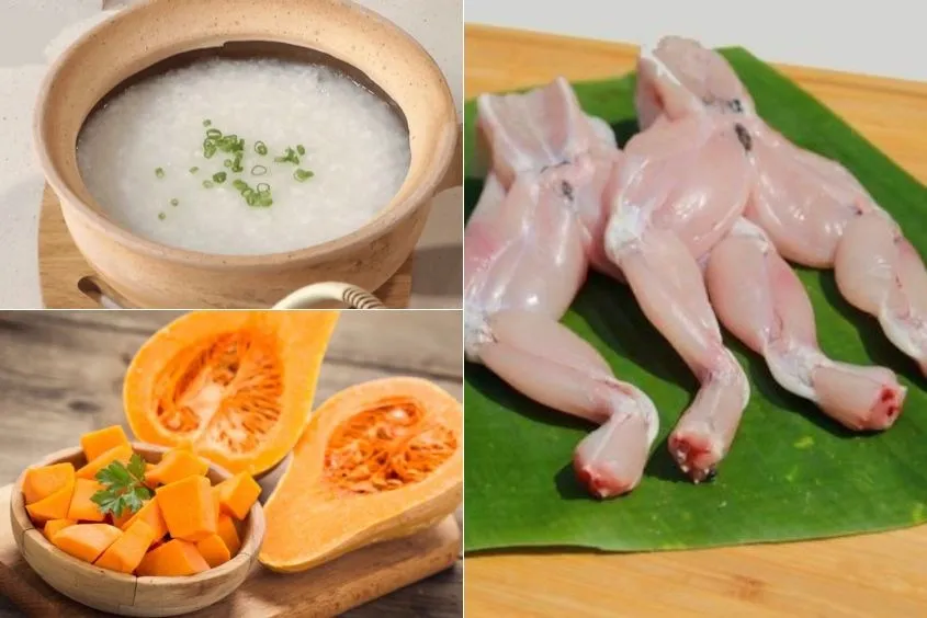 Cách làm ếch nấu cháo cho bé với bí đỏ thơm ngon dễ ăn
