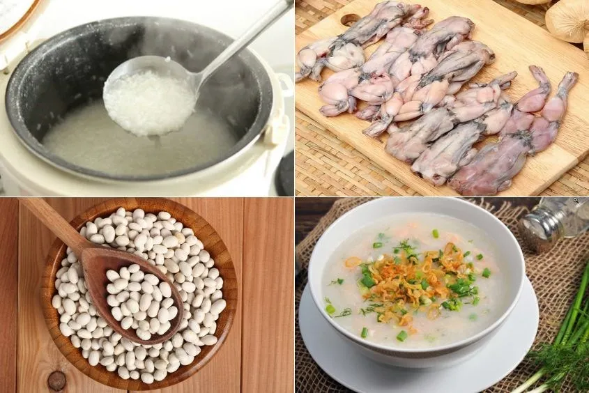 Món cháo ếch nấu cùng đậu trắng giúp bé thay đổi khẩu vị và bổ sung chất xơ