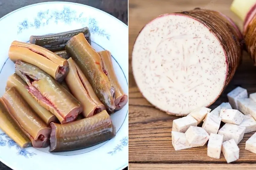 Cháo lươn cho bé và khoai môn