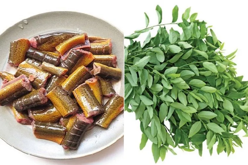 Món cháo lươn cho bé nấu với rau ngót giàu chất xơ