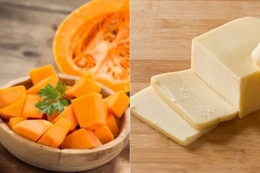 Cháo phô mai cho bé nấu với bí đỏ béo ngậy