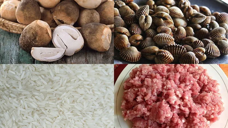 Nguyên liệu nấu cháo sò huyết