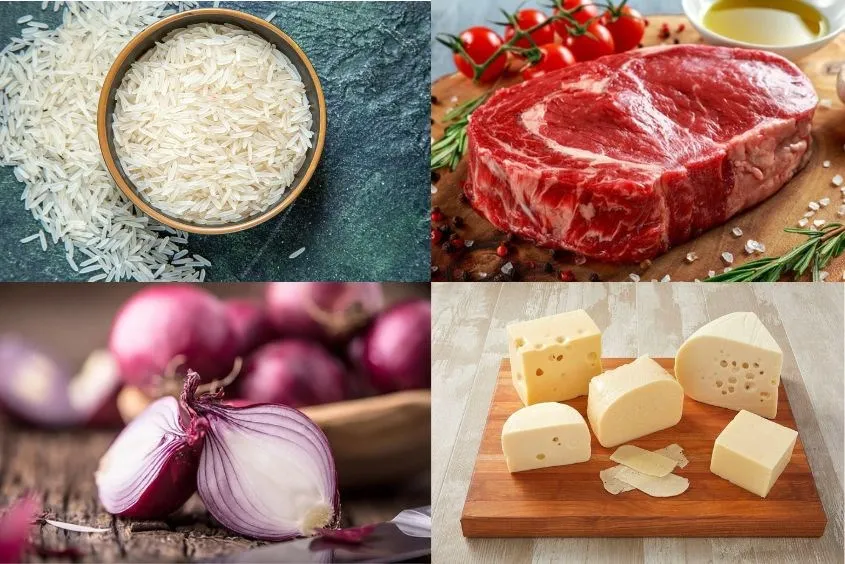 Cháo thịt bò bí đỏ phô mai có màu vàng cam hấp dẫn