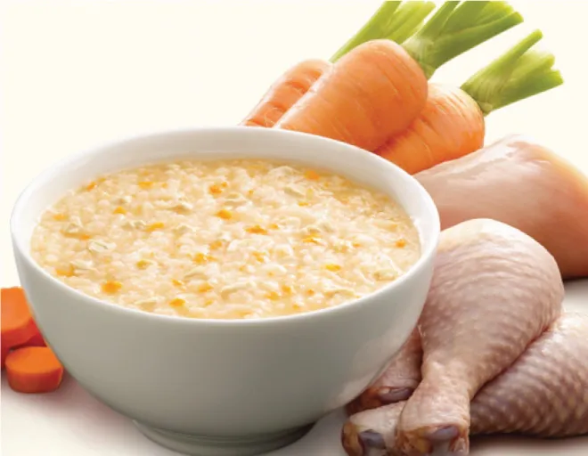 Cháo thịt gà cà rốt