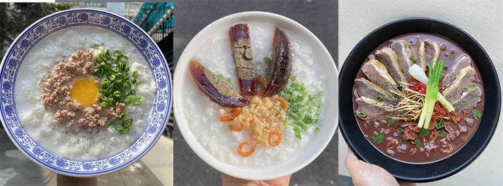 Mô hình Cháo thịt bằm mô phỏng chi tiết hành ngò