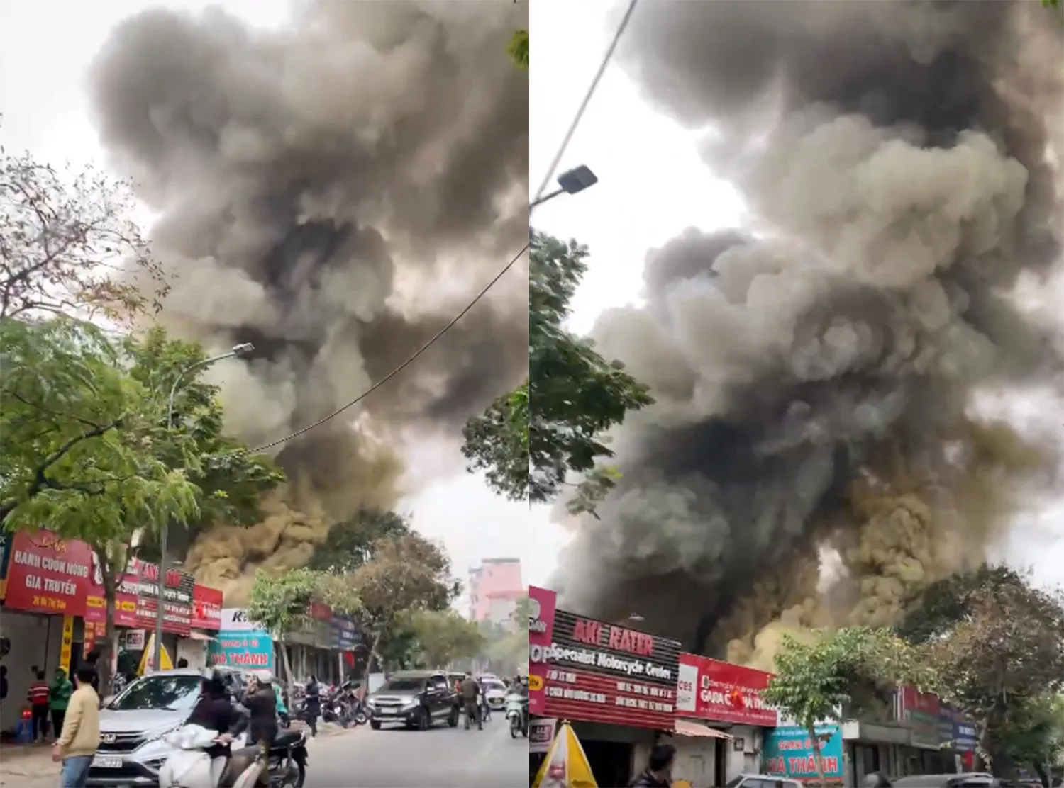 Hiện trường đảm bảo an toàn phòng cháy tại quán ăn đường Võ Thị Sáu.