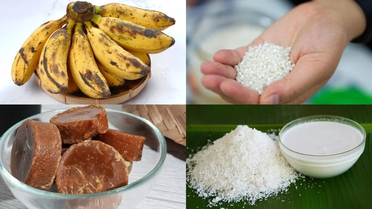 Nguyên liệu món ăn cách nấu chè chuối viên