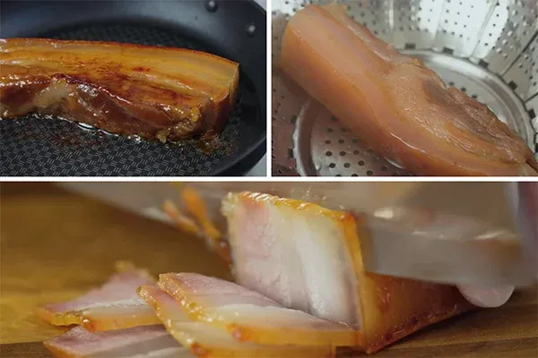 Thịt sau khi sấy được chiên lại để tạo độ giòn