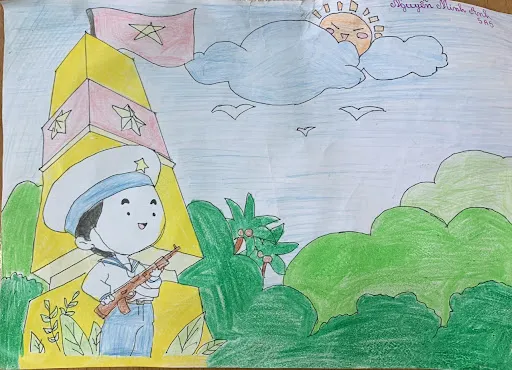 Vẽ tranh chú bộ đội giúp trẻ phát triển tư duy và nuôi dưỡng tình cảm yêu nước