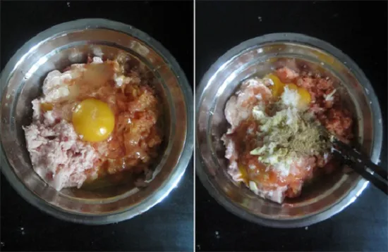 Quá trình trộn thịt cần sự đều tay để đảm bảo tất cả gia vị hòa quyện