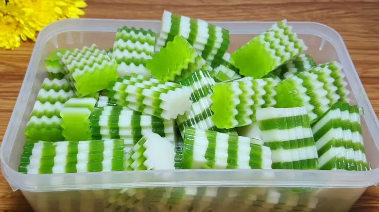 Cách nấu thạch lá dứa: thành phẩm