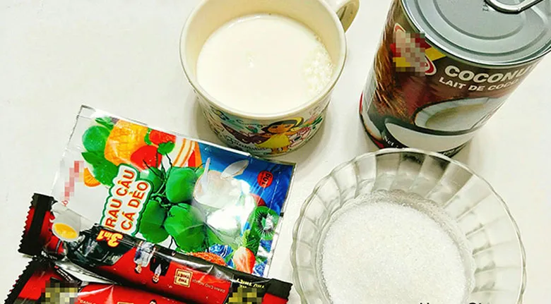 Cách nấu thạch rau câu cà phê cốt dừa: Nguyên liệu