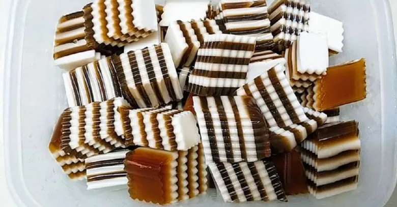 Cách nấu thạch rau câu cà phê cốt dừa: thành phẩm