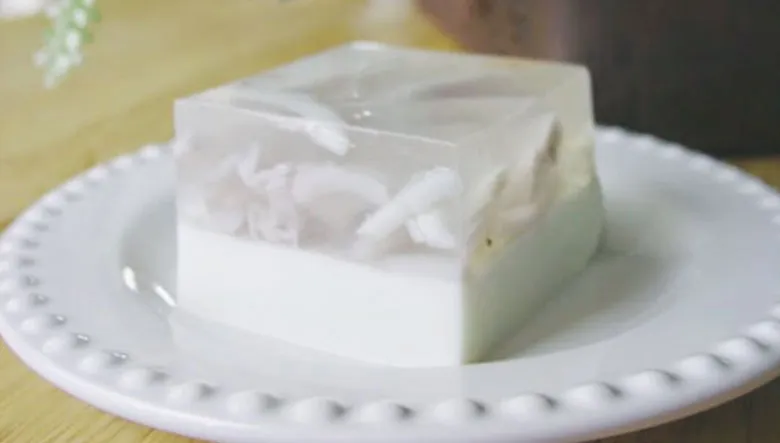 Cách nấu thạch rau câu dừa: Thành phẩm