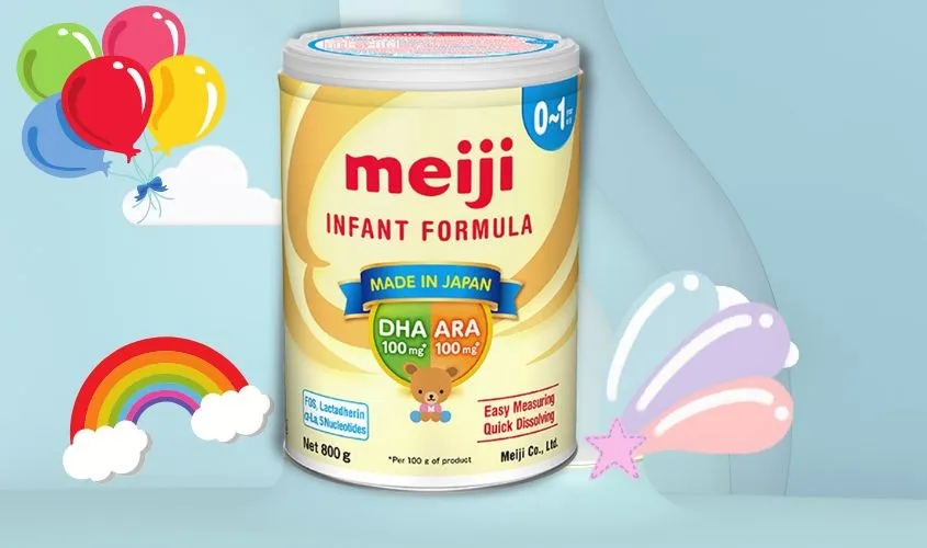 Sữa bột Meiji cho bé từ 0 đến 12 tháng tuổi chính hãng