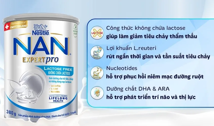 Sữa bột NAN Expert Pro Lactose Free 380g (0 - 3 tuổi)