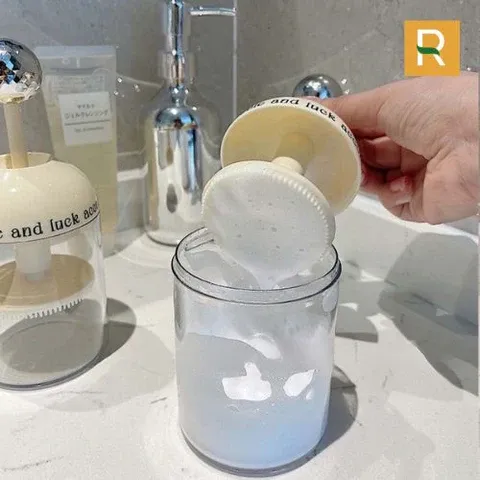 Cốc Tạo Bọt Sữa Rửa Mặt, Sữa Tắm Chuyên Dụng Có Tay Đẩy Lò Xo