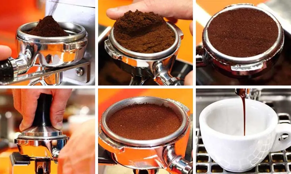 Pha double shot espresso là bước đầu tiên trong công thức pha cà phê sữa