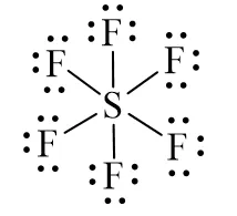 Công thức Lewis đầy đủ của SF6 với các cặp electron tự do trên flo