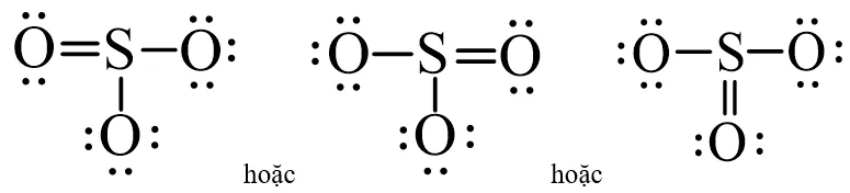 Công thức electron của SO3 thể hiện các cặp electron liên kết và tự do