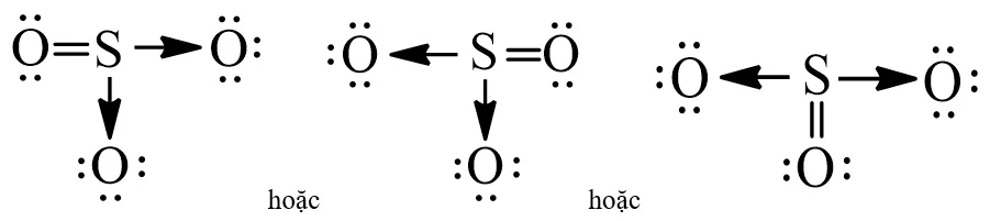 Công thức Lewis của SO3 với các gạch nối thể hiện liên kết
