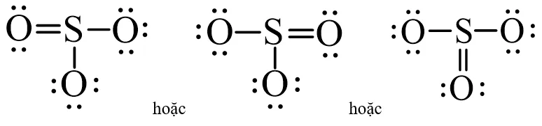 Công thức Lewis của SO3 với mũi tên thể hiện liên kết cho nhận