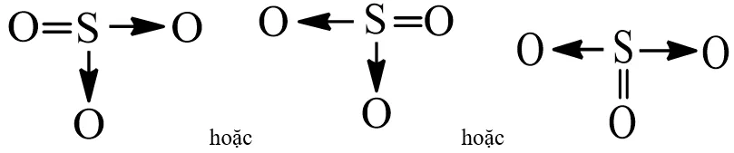 Công thức cấu tạo của SO3 với liên kết cho nhận