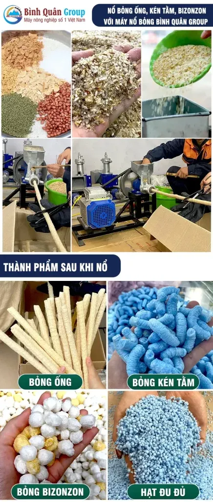 Quy trình nổ bỏng gạo chi tiết