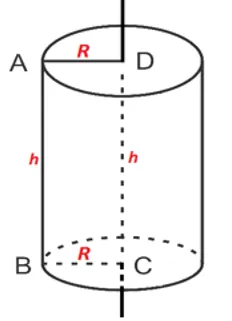 Hình trụ với chiều cao h và bán kính đáy R