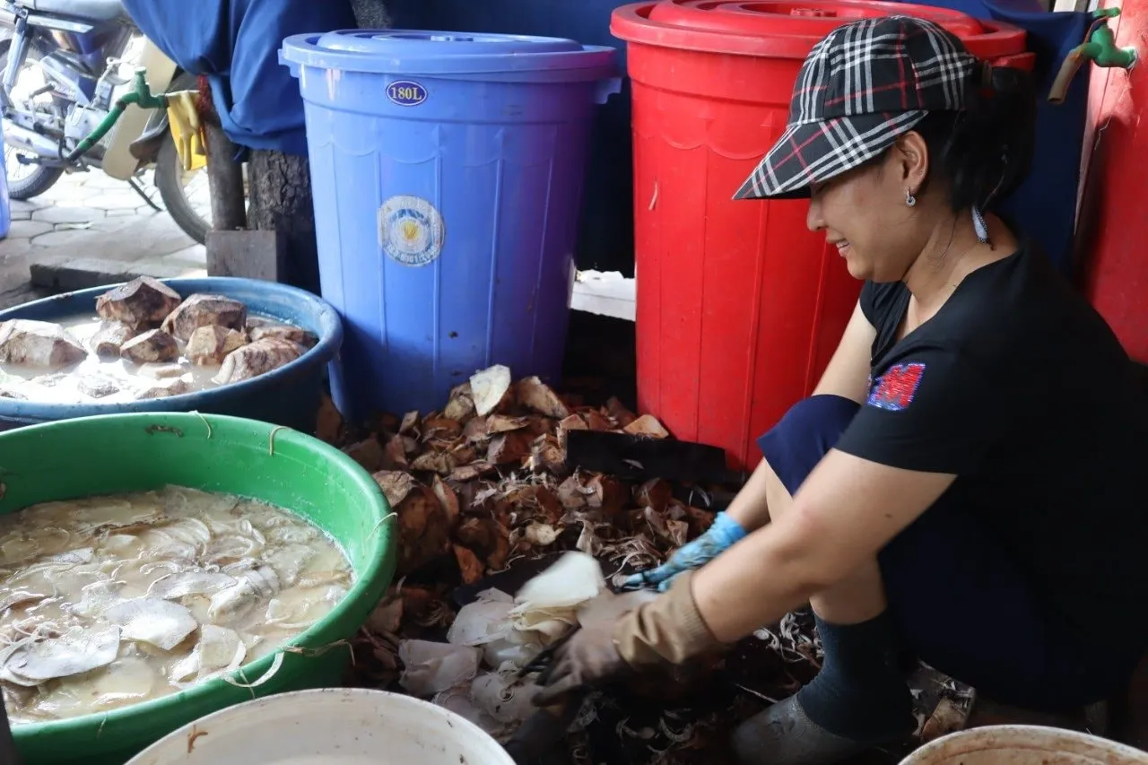 Củ chuối thái sợi