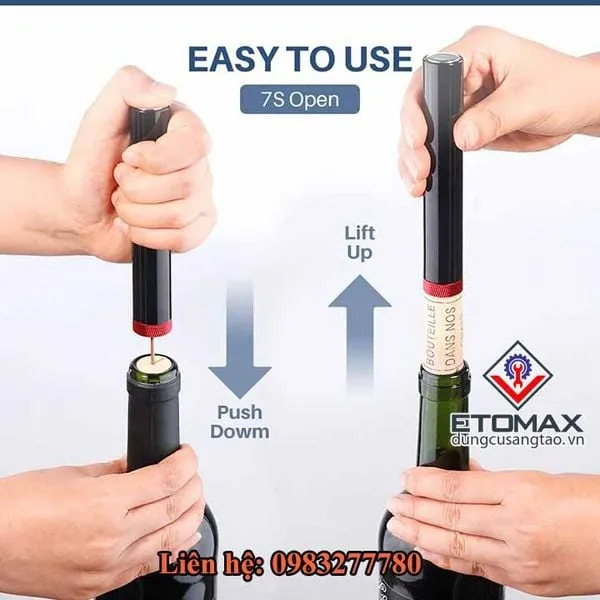 Dụng cụ mở rượu vang áp lực V3