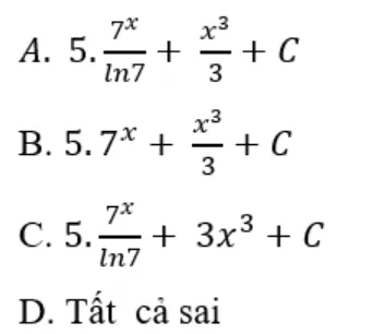 Ví dụ thực hiện nguyên hàm cho hàm số mũ bậc nhất