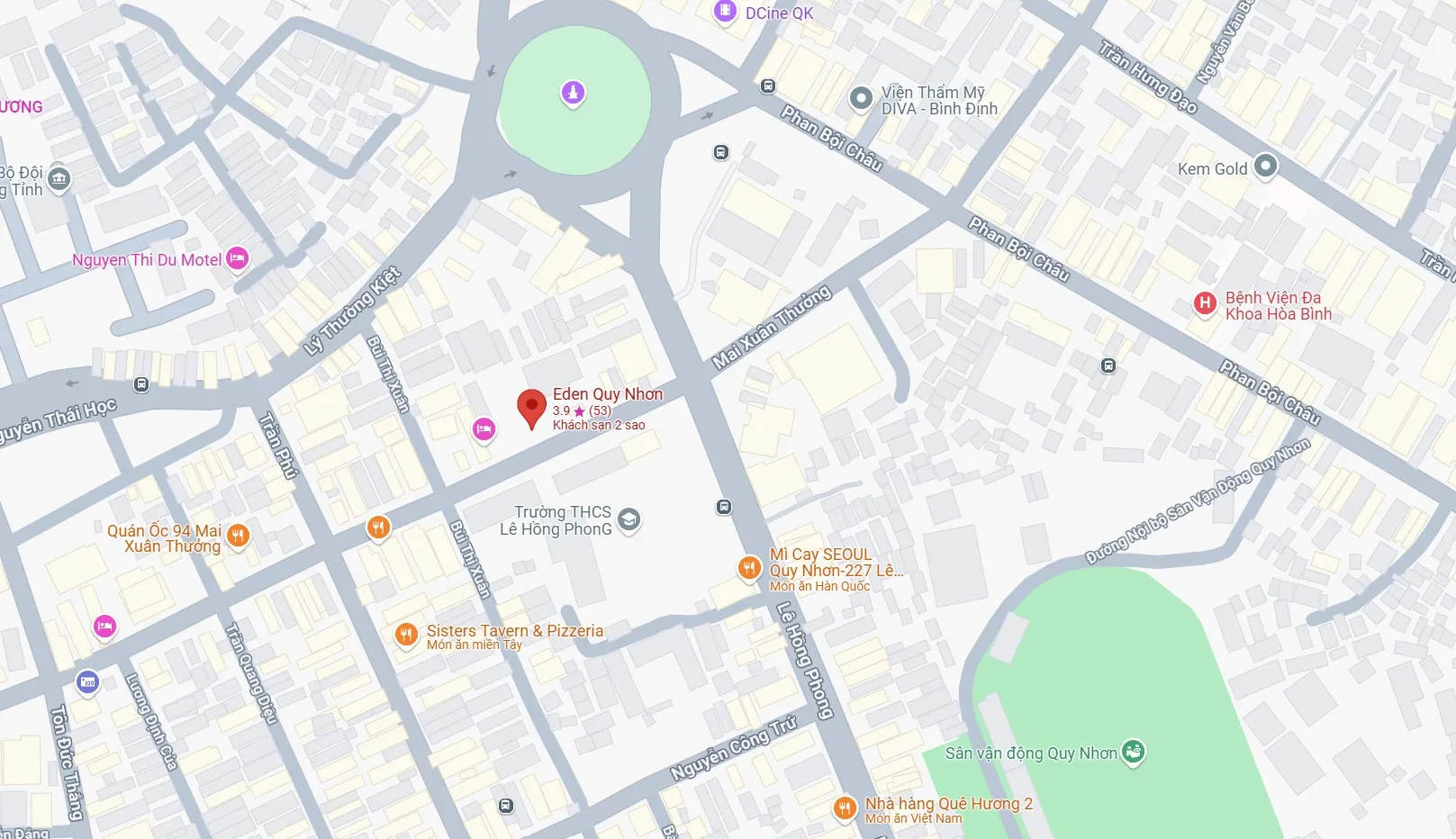 Không gian sảnh tiệc Trọng Phát Palace tại Eden Hotel Quy Nhơn với thiết kế hiện đại, sang trọng